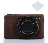 Yisau G7X / G7X Mark II - Funda de Silicona para cámara Canon PowerShot G7X/G7X Mark II con paño de Microfibra, Color café