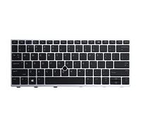 Yisawroy Teclado inglés 830G5 con marco plateado retroiluminado sin apuntar para HP Elitebook 730 g5 735 G5 830 G5 836 G5