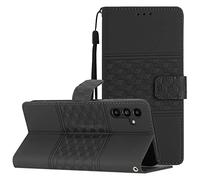 Yiscase Funda para Samsung Galaxy A05S | Cartera magnética de cuero con ranuras para tarjetas | Funda protectora de silicona TPU con función atril a prueba de golpes | Negro