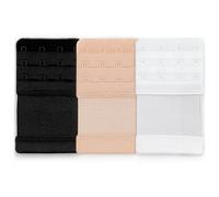 YISCOCKO - Extensores de brasier con 4 ganchos, 3 unidades, color negro, color piel, blanco, extensiones de correa de sujetador.