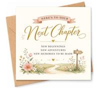 YISCOKO Tarjeta de felicitación de Good Luck Cards - Next Chapter Theam New Job Card New Home Card Leaving Gifts for Colleagues, Women Retirement Card Leaving Card.