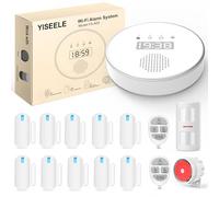 YISEELE Alarmas para casa, 5G Kit Alarma casa, 16PCS Alarma casa, Sistema de Alarma para casa con Sirena 120DB, Puertas y Ventanas, PIR, para Casa, Caravana, Garaje, Compatible con Alexa, Google
