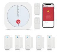 YISEELE Alarmas para casa, WiFi Alarma Sistema Antirrobo Inalámbrico, Kits de Seguridad con App, Kit de 9 Piezas, Trabajo para el Hogar, Apartamento, Garaje, Compatible con Alexa, Google - Ampliable