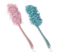 Yisella Bath BrushLoofah - Esponja para ducha (2 unidades, mango largo), , , Rosa, azul, ]