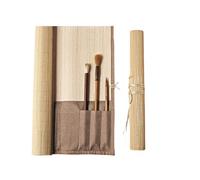 YISENJEE Estuche De Tela Enrollableestuche Enrollable De Gran Capacidad Para Almacenamiento De Bolígrafos De Acuarela Con Pincel De Bambú De Estilo Japonés-Small Size 2 Hemming 35 * 36CM