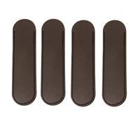 YISENJEE Funda De Cuero para Bolígrafo Funda Protectora para Bolígrafo Ovalada Semicerrada De Piel Sintética Gruesa 16 1 X 4 2 cm Color Negro 4 Unidades