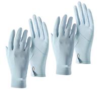 YISENJEE Guantes De Hielo Transpirables Paquete De 2 Pares De Pañuelos Ice Silk Con Protección UV Y Clips En Forma De Gota De Agua Azul