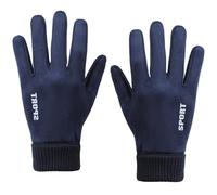 YISENJEE Guantes De Invierno Guantes De Punto De Ante Cálidos Y Afelpados Para Invierno, Antideslizantes, Para Pantallas Táctiles, Para Hombre Y Mujer - Azul Oscuro