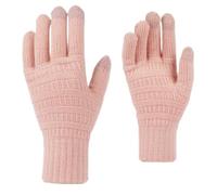 YISENJEE Mujeres Guantes Termicos Guantes De Felpa Cálidos De Punto Cepillado Jacquard De Doble Cara Extendidos Para Pantalla Táctil De Invierno Para Mujer - Rosa