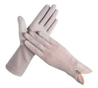 YISENJEE Women UV Sun Protection Gloves Elegante Encaje Transparente Protección UV Pantalla Táctil Antideslizante Largo Fresco Y Con Protección Solar Pequeño Gris Perla