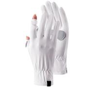 YISENJEE Women UV Sun Protection Gloves Protector Solar De Exterior Antideslizante De Seda Helada Resistente A Los Rayos UV Con Pantalla Táctil Abatible Y De Secado Rápido Blanco