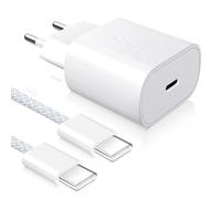 YISH 25W Cargador USB C Carga Rapida:PD/QC 3.0 Enchufe USB C Cargador Tipo C Carga Rapida Cabezal Movil Adaptador USBC con 60W Cable Tipo C a C con Teléfono Inteligente 17/16/15 /Galaxy S25/S24