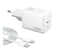 YISH 25W Cargador USB C Carga Rrapida：Enchufe Tipo C Cargador Adaptador Cabezal Movil Carga Rapida USBC Compatible con Teléfono Inteligente con 1M 60W Cable Tipo C a C