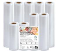 YISH 9 Rollos Bolsas de Vacío para Alimentos, 15/20/28cm x 300cm Rollos Envasadora al Vacío, Rollos al Vacio para Cocción Sous Vide y Conservación de Alimentos