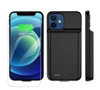 YISHDA Funda de batería para iPhone 12 Mini, 6800 mAh, delgada, portátil, recargable, funda de carga compatible con iPhone 12 Mini/13 Mini (5.4 pulgadas, negro)