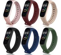 Yisica 6 Pack Compatible con Xiaomi Mi Band 4 Pulsera/Xiaomi Mi Band 3 Pulsera Impermeable Original Silicona Reemplazo para Xiaomi Mi Smart Band 4 (6 unidades)