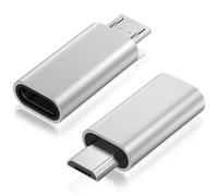Yisica Adaptador micro USB a USB C, paquete de 2 unidades tipo C hembra a micro B macho, transferencia de datos QC 3.0, compatible con PS4 Xbox Game Controller Spaker Driving Recorder Huawei Play