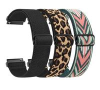 Yisica Paquete de 3 correas elásticas de nailon de liberación rápida para reloj, ancho de 18 mm, 20 mm, 22 mm, correas elásticas para hombres y mujeres, suaves, ajustables, trenzadas, deportivas, de
