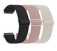 Yisica Paquete de 3 correas elásticas de nailon de liberación rápida para reloj, ancho de 18 mm, 20 mm, 22 mm, correas elásticas para hombres y mujeres, suaves, ajustables, trenzadas, deportivas, de