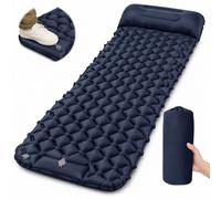 yisight Esterilla Camping, Colchoneta Camping, Colchón Inflable Individual, con Almohada y Bomba de Pie, Ultraligero y Plegable, para Senderismo, Acampada, Playa y Festivales (Azul Marino)
