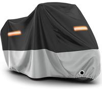 YISIYISAN Funda para Moto Silver Wing 600 2001-2015 2016 2017 2018, Moto Impermeable Scooter Protección Outdoor Indoor Bicicletas Prueba Sol Lluvia Polvo Viento Nieve,XXXXL- Black and Silver