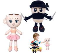 YISKY Cappuccino Assassino Peluche, 2 Piezas Tralalero Tralala Plush, Ballerina Capuchina Brainrot P-eluche, Tralalero Tralala Peluche, Tung T-ung T-ung Sahur Plush, Regalo para Fans y Coleccionistas