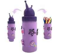 YISKY Estuche para Lápices de Kuromi para Niños, Kuromi Estuche Escolar, Kawaii Estuche Escolar Lapices Vertical, Kuromi Telescópica Estuche para Lápices, Estuche de Silicona para lápices Kuromi