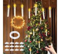 YISKY Velas Flotantes con Varita, 12 Piezas Velas flotantes de Halloween, Velas Floating Mágicas Candles, Floating Candles LED con Varita, Velas Mágicas LED Colgantes, para Halloween, Bodas, Navidad