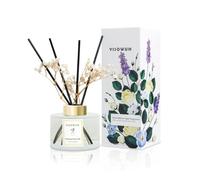 YISOWUH Ambientadores de hogar - difusor de Aromas - Sal Marina 150 ml Difusor de aceites Esenciales con 8 Varillas, Fragancia Duradera para el hogar