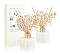 YISOWUH Difusor de Varillas -5,28 oz (150 ml) Jazmín Blanco y 5,28 oz (150 ml) Difusor de Aromas de melón con 16 Varillas de Fragancia Duradera para el hogar, el baño y la decoración de la habitación