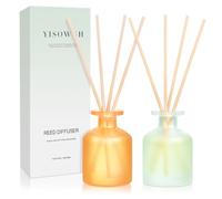 YISOWUH Difusor de Varillas - Citrus&Linen 3.38oz (100ml) Juego de 2 difusores de Varillas de Aceite Esencial con 8 Varillas, Fragancia Duradera para el hogar, el baño, el Dormitorio