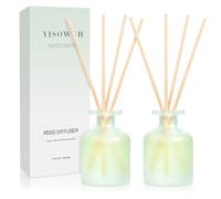 YISOWUH Difusor de Varillas - Clean Linen 3.38oz (100ml) Paquete de 2 difusores de Varillas de Aceite Esencial con 16 Varillas, Fragancia Duradera para el hogar, el baño, el Dormitorio