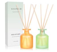 YISOWUH Difusor de Varillas - Jasmine Lily&Citrus 3.38oz (100ml) Juego de 2 difusores de Varillas de Aceite Esencial con 8 Varillas, Fragancia Duradera para Hogar, baño, Dormitorio