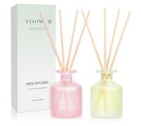 YISOWUH Difusor de Varillas - Jazmín, té Verde y Rosa de ébano 3,38 oz (100 ml) Juego de 2 difusores de Varillas de Aceite Esencial con 16 Varillas, Fragancia Duradera para el hogar