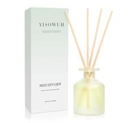YISOWUH Difusor de Varillas - Té Verde jazmín 3.38oz (100ml) 1 Paquete Juego de difusor de Varillas de Aceite Esencial con 8 Varillas, Fragancia Duradera para el hogar, el baño