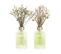 YISOWUH Reed Diffuser - Jasmine Lily&Osmanthus 6.76 oz（200ml） 2 Packs Flower Essential Oil Reed Diffuser Set with 16 Sticks - Long Lasting Fragrance for Home Bedroom Bathroom Room Shelf Decor