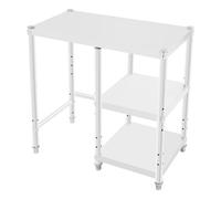 YISSALE Estantería de cocina de 3 niveles, 80 x 40 x 80 cm, acero inoxidable, estante de almacenamiento de cocina, estante de almacenamiento con mesa de preparación, estantería de pie para