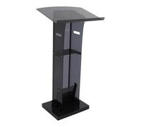 YISSALE Soporte de podio acrílico, 45 x 35 x 110 cm, podio acrílico, atril negro, púlpito de iglesia para oficinas, aulas, bodas
