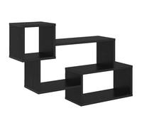 Yisssmeng Estantería flotante de pared en roble negro, 87 x 20 x 55 cm | Moderno estante colgante de madera para sala de estar y oficina. Crea un montón de espacio de almacenamiento con gran
