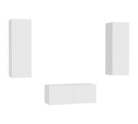Yisssmeng Juego de 3 muebles de TV de pared, armario colgante de pared, material de madera, 80/30 cm de ancho, armario bajo con 2 armarios altos, diseño moderno para salón, dormitorio, oficina