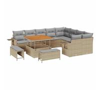 Yisssmeng Juego de sofá de jardín modular de 12 piezas, polirratán, color | Sofá modular de ratán para patio y jardín con espacio de almacenamiento integrado, cómodos cojines y posición flexible.