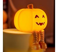 YISSVIC Luz Nocturna Infantil Calabaza Luz Bebe Nocturna Con Temporizador 3 Brillos Ajustables Recargable Regalo Para Niños Bebés-Sonrisa