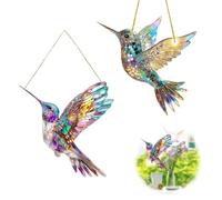 Yistoi 2 Pieces Atrapasoles, Colgante de Cristal con Forma de Colibrí, Suncatcher de Decoración, Decoración Colgante de Cristal para Jardín, Window Decorations Porch Hangings, Home Garden Decorations