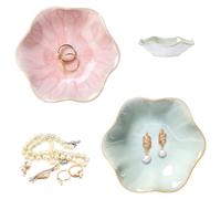 Yistoi 2 Piezas Cerámica para Joyas, Platón de Joyería de Cerámica, Bandeja para Llaves, Bandeja de Joyería, Utilizado para El Almacenamiento de Joyas, Decoración Del Hogar, Hermosa y Limpia