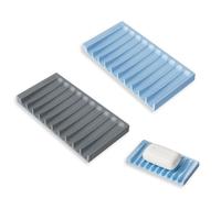 Yistoi 2 Piezas de Jabonera Baño, Bandeja de Jabón, Jaboneras para Pastillas de Jabon, Material Suave, Apariencia Simple, Diseño Antideslizante, Desagües Múltiples, Adecuado Para Baño, Inodoro, Cocina