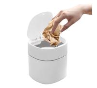 Yistoi Papelera de mesa con tapa, Papelera pequeña 2L, Papelera para baño, Mini papelera para cocina con tapa abatible - Ideal para escritorios, dormitorios, oficinas, autos, ceniceros y papeleras