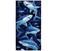 YISUMEI Blue Sharks - Toallas de playa para adultos, extragrandes, 180 x 90 cm, microfibra de secado rápido, para viajes, natación, camping, deportes