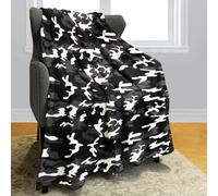YISUMEI Manta de camuflaje militar, color negro militar, 150 x 200 cm, mantas y mantas de forro polar suave, cálida y acogedora, manta de camping, regalos para niños, adultos y hombres