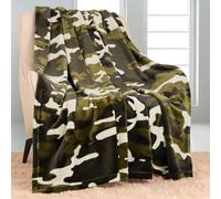 YISUMEI Manta de Camuflaje Militar Verde 150 x 200 cm - Forro Polar Suave, Cálida y Acogedora - para Camping, Regalos para Niños, Adultos y Hombres