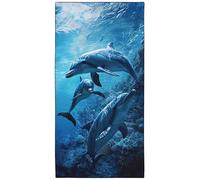 YISUMEI Ocean Dolphins - Toallas de playa para adultos, extragrandes, 180 x 90 cm, microfibra de secado rápido, para viajes, natación, camping, deportes